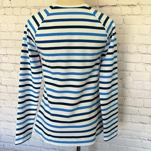 SPANX Long Sleeve Ocean Stripe Blue Swim Shirt--NWT--S - Picture 6 of 13
